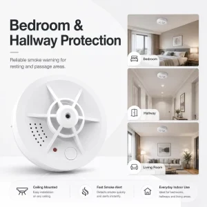 Heat Detector with Low-Battery Warning for Machine Rooms and Warehouses