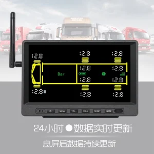 Heavy Duty 10-Wheel TPMS Digital External Real-Time Alarm Solar Powered 433.92MHz for Semi Trailer Bus Van Commercial Truck