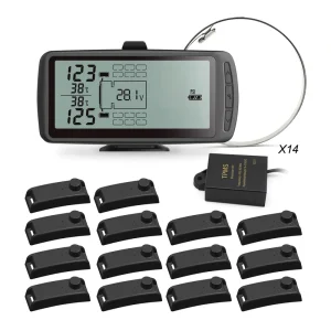 Heavy Duty Truck TPMS Tire Pressure Monitor Internal Sensors Real Time Alarm 5.8 inch LCD Display Temperature Monitoring