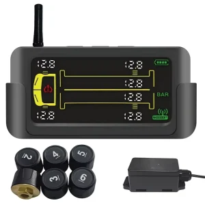 Heavy Truck and Fire Truck 6-Tire TPMS Detector with Digital Display, 0-15 Bar Range