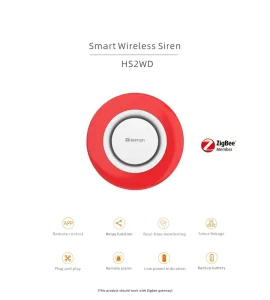 Heiman Wireless Zigbee Audible and Sound Alarm Siren Alarm with Repeater Function