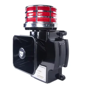 High Powered Black Crane Warning Alarm System with Audible Sound and Visual Light Signals