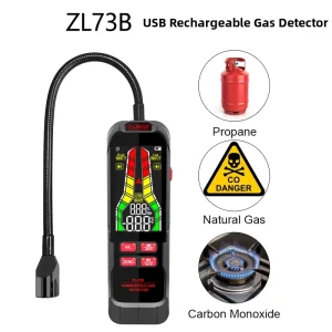 High Precision Digital Portable Gas Leak Locator Combustible Flammable Gas Detector Audible Visual Alarm USB Powered Household