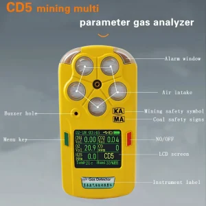 High Precision IP65 Handheld 4 in 1 Multi Gas Alarm System O2 CO H2S Gas Sensor Portable Gas Detector Multi functional Analyzer