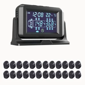 High Precision Real Time TPMS Tire Pressure Monitoring System for 6 24 Wheel Trucks with External and Internal Sensors