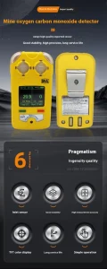High Temperature Resistant Portable Gas Detector Waterproof Dustproof Oxygen Carbon Monoxide Gas Detector