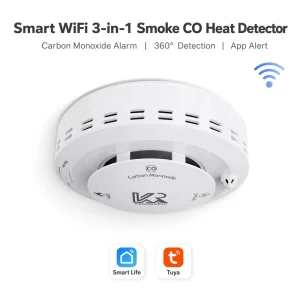 High Visibility Photoelectric Smoke Detector Temperature CO Alarm WiFi App Control