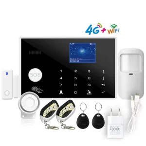 Home Burglar Alarm SIM Card Wireless Wired Detector RFID TFT Touch Keyboard 11 Languages Compatible Alexa WiFi 4G Alarm System