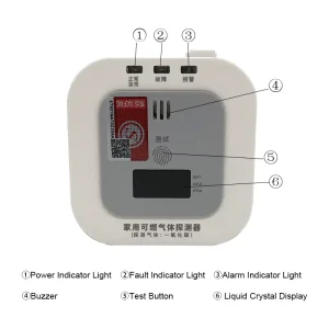 Home Carbon Monoxide Alarm Detector with LCD Display and 85 dB Audible Alarm, Factory Supply