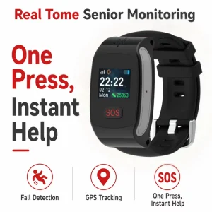 Home Care Smart Watch with One-Click SOS Emergency Calls, 4G LTE, GPS Tracking, Fall Alert, Health Monitor, Android