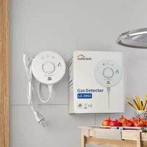 Home Fire Safety Gas Alarm and Leakage Detector with Anti-Static ABS Material, Semiconductor Sensor, 85 dB Alarm, AC Powered