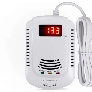 Home Security Alarm System with Methane Gas Leak Detector Red Light Flash Alarm for Propane Gas Analyzers