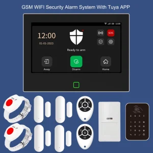 Home Security Alarm System with PIR Motion, Door, Smoke, 4G, and WiFi Sensors