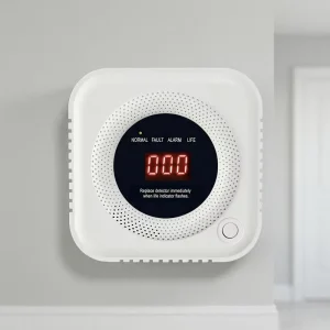 Home Security Carbon Monoxide Detector with LCD Digital Display and ABS Sound Alarm for Home Security System Use