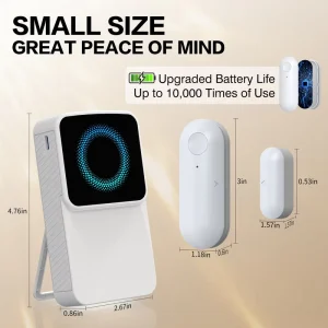 Home Security Chime Alert Signal Detection Station with Manual Memory Function