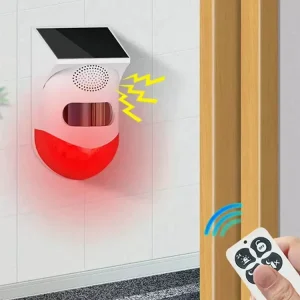 Home Solar Powered 433mhz IP65 Outdoor Burglar Security Wireless Standalone PIR Sound Light Alarm Motion Sensor 6-9m Detection