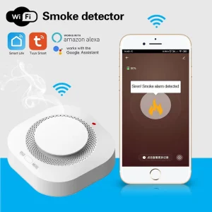 Hot Selling Wireless Wi Fi Photoelectric Smoke Detector with Remote Control 85dB Alarm for Timely Fire Hazard Detection
