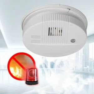 Hotel Home Security System Battery Operated Indoor Outdoor AC DC Output Smoke Detector Fire Alarm