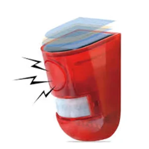 House Alarm Siren and Lights 4 Flash Modes 6LED Solar Powered Strobe Light Waterproof 129dB Solar Alarm Light for Farm