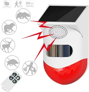 House Home Solar Powered Outdoor Burglar Security Anti Theft Alarm Siren Wireless PIR Infrared Detection Alarm Remote Control