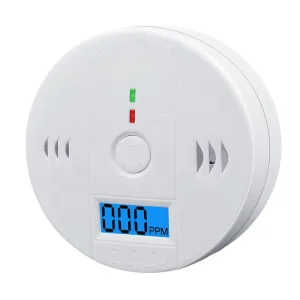 Household Battery-Operated Standalone Carbon Monoxide Detector with LCD Display