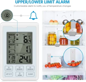 Household Digital Thermometer LCD Display Alarm Indoor Outdoor Kitchen Battery Powered