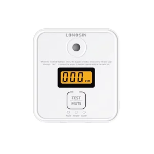 Household EN50291 LCD Display Monoxide Carbon CO Poison Gas Alarm White Portable ABS Gas Detector Replaceable AA Battery