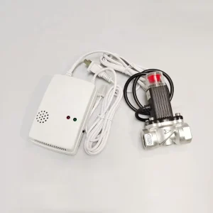 Household Fixed Single Combustible CH4 Methane Leaking Gas Detectors LPG Natural Gas Leak Alarm with Solenoid Shut Off Valve
