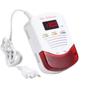 Household Gas Alarm AC 110V/220V with Backup Battery, LPG/Natural Gas Leak Sensor for Kitchen