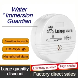 Household Water Leak Alarm with 90 dB Siren and Waterproof Sensor for Kitchen Bathroom and Laundry Room