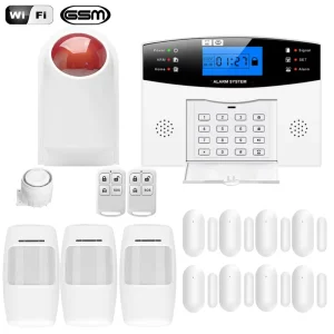 IOS Android APP Wired Wireless Home Security Tuya WIFI GSM Alarm System Intercom Remote Control Sensor Kit with Flashing Siren