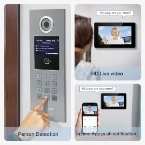 IP Network Video Door Phone with Touch Screen and Motion Detection for Apartment Building Access Control Intercom System