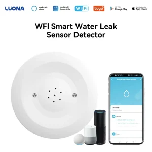 IP55 Waterproof WiFi Water Leak Detector and Smart Flood Sensor with Phone Alert and Remote Control