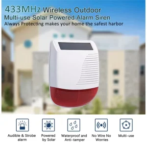IP65 Solar Outdoor Security Alarm 110dB Wireless Strobe Siren for Perimeter Protection