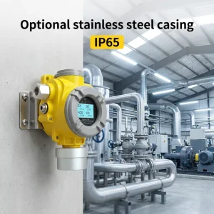 IP66 Industrial Gas Detector Fixed 4 Gas Monitor Beacon Light Alarm for Toxic Combustible CO O2 Gases
