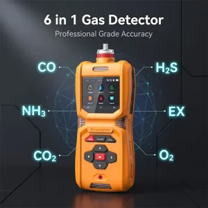 IP67 Compact Gas Detector Portable 6 in 1 Gas Monitor Small Handheld Gas Sniffer for Confined Space Industrial Gas Leak Detector
