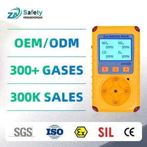 IP67 Waterproof Portable Gas Detector CH4 O2 CO H2S Portable Multi 4 Gas Detector 4 in 1 Gas Alarm