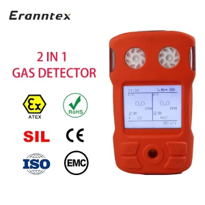 IP68 Handheld Pump Suction 2 in 1 Gas Detector Portable Digital LEL CO H2S O2 Analyzer Rechargeable Battery Industrial Safety