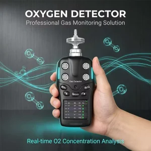 IP68 Portable Multi Gas Monitor with Pump Suction Rechargeable Data Logging Audio Alarm for Industrial O2 Detection