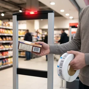ISO Standard 8.2MHz Anti Theft Soft Label RF EAS U9 R6 Security Tag Sticker Bar Code for Supermarket Library