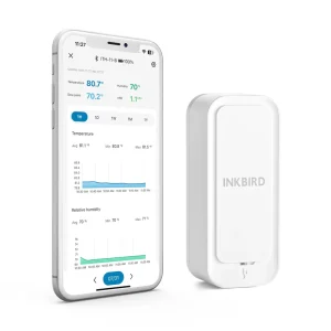ITH-11-B Bluetooth 5.0 Temperature and Humidity Monitor with App Control, IP65 Waterproofing and 2-Year Data Storage