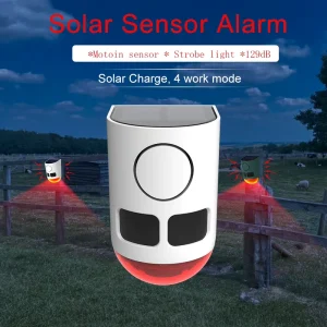 Independent Motion Detection Loudly Alarm Sound Wireless Solar Powered Security Alarm Orchards Farms Pet Stop Barking