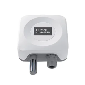 Indoor Air Quality Monitor Wall Mounted Temperature Humidity Sensor LED Display IP65 Rated 0~99% RH RS485 0 10V for