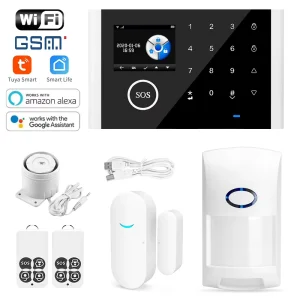 Indoor Anti theft Infrared Alarm WiFi GSM Sound Light Wireless Smart 9m Detection Range SOS 85dB Tuya Smart Life App Support