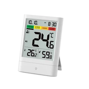 Indoor Digital Weather Station with Large LCD Display Temperature Humidity Monitor Gauge Meter and Somatosensory Alarm