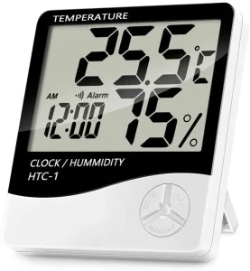 Indoor Room LCD Electronic Temperature Humidity Meter Digital Thermometer Hygrometer Weather Station Alarm Clock