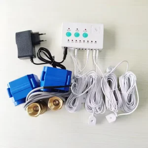 Indoor Water Leak Alarm System with 1-inch Water Valve and 6-meter Sensor for Bathroom Laundry Room and Warehouse