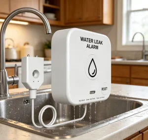 Indoor Water Leak Detector and Sensor Electrochemical Technology 85 dB Alarm Tamper Alarm Home Use