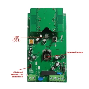 Indoor Wired Dual-Technology Infrared and Microwave Motion Detector with Audio-Visual Alarm 7.6m