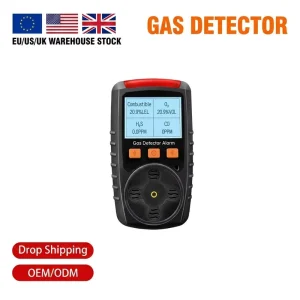 Industrial 4 in 1 Multi Gas Detector Sound+Light+Vibration Alarm IP65 Rated LCD Display for Flammable Hydrogen Sulfide Gases
